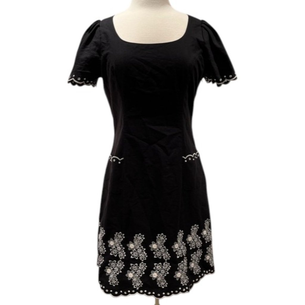 Betsey Johnson Y2k Vintage Embroidered Black And White Dress Nwt